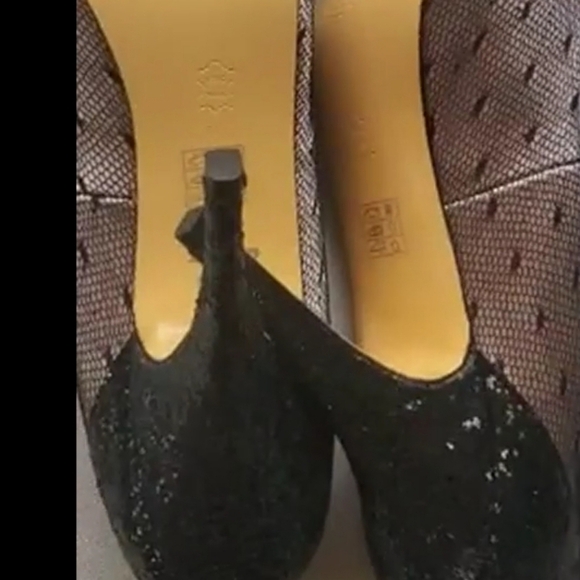 Lulu Townsend Glitter Sparkle Lace Mesh High Heel Stiletto Shoe. 🌴 - Picture 8 of 12